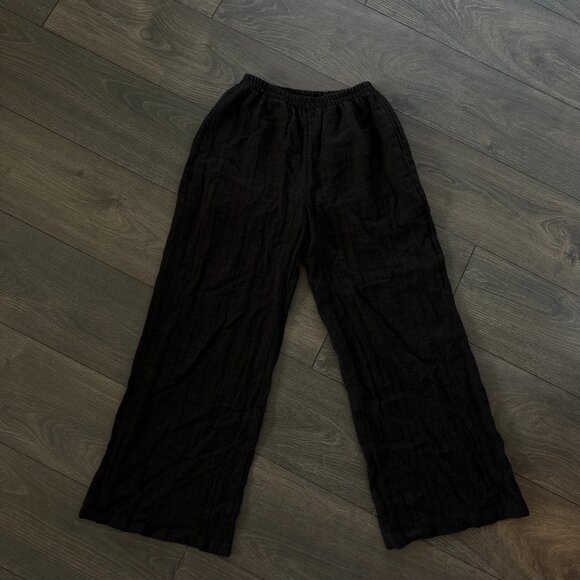 Abercrombie Black Linen Pants - Size Small - Picture 6 of 6